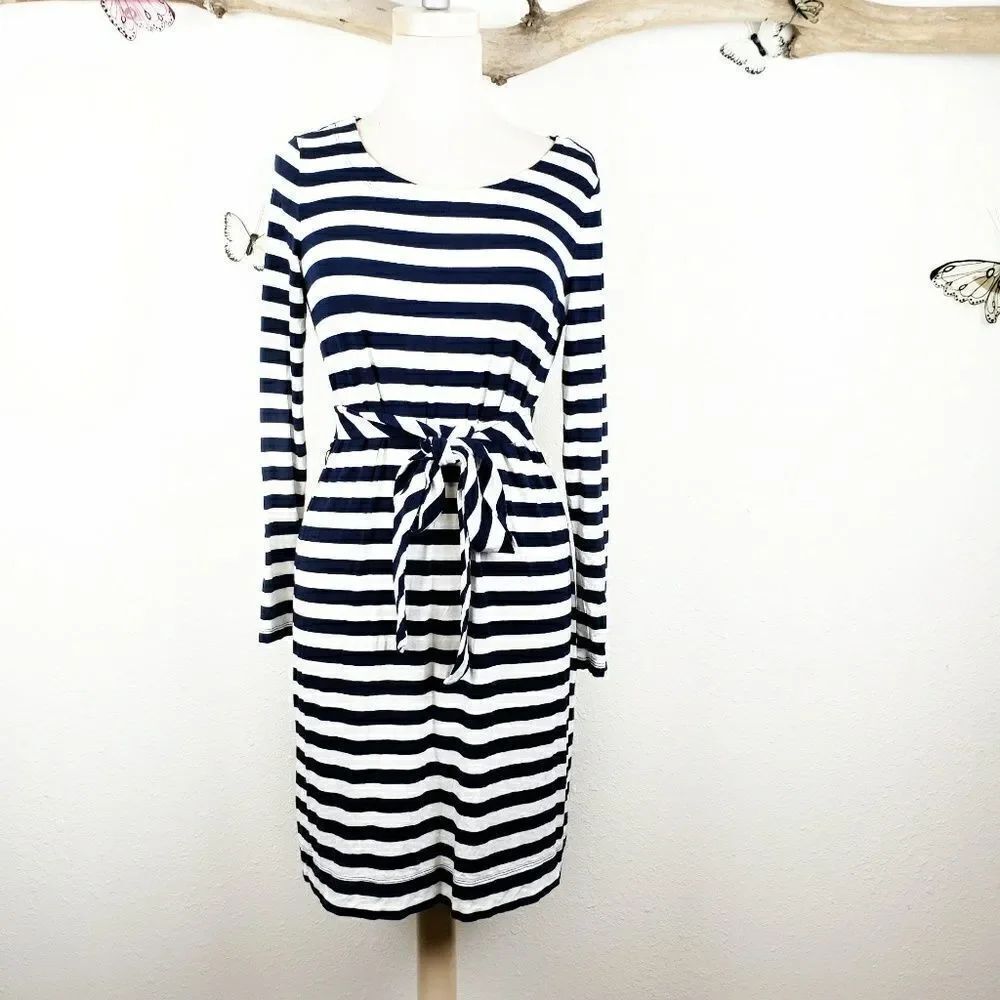Banana republic navy and white striped dress